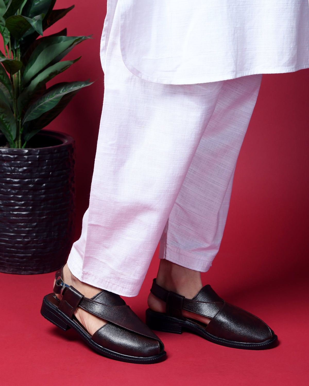 Peshawari Faux Leather Ethnic Sandals Men