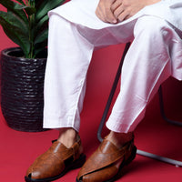 Peshawari Faux Leather Ethnic Sandals Men