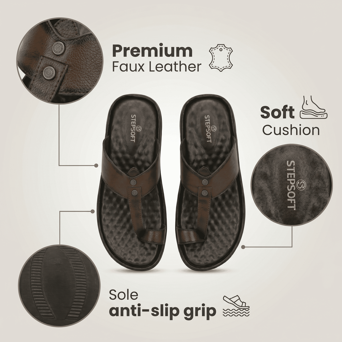 Orthopedic Comfort Kolhapuri Slippers Men