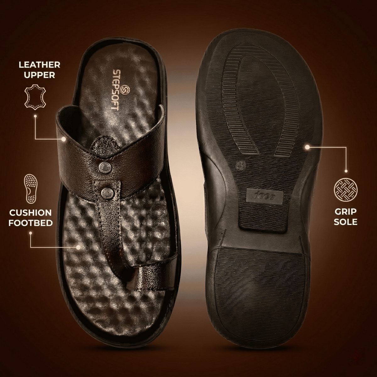 Orthopedic Comfort Kolhapuri Slippers Men
