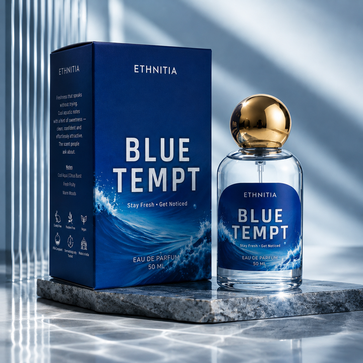 ETHNITIA Blue Tempt — Fresh Aquatic Eau de Parfum, 50ml