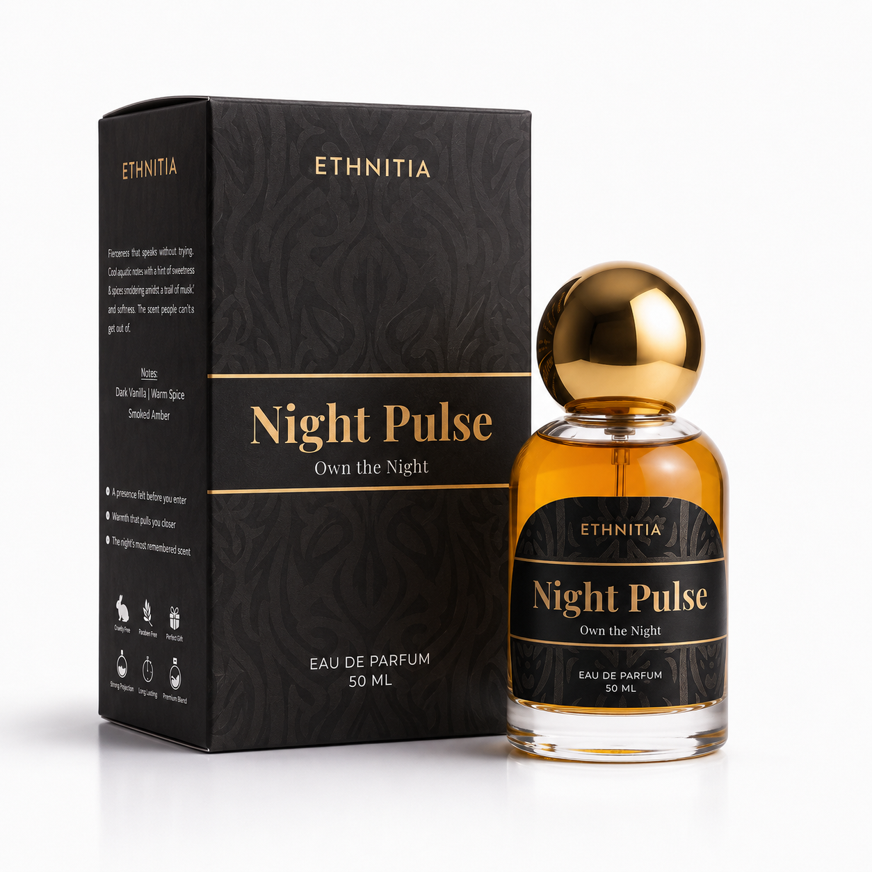 ETHNITIA Night Pulse — Sweet Vanilla Spicy Eau de Parfum, 50ml