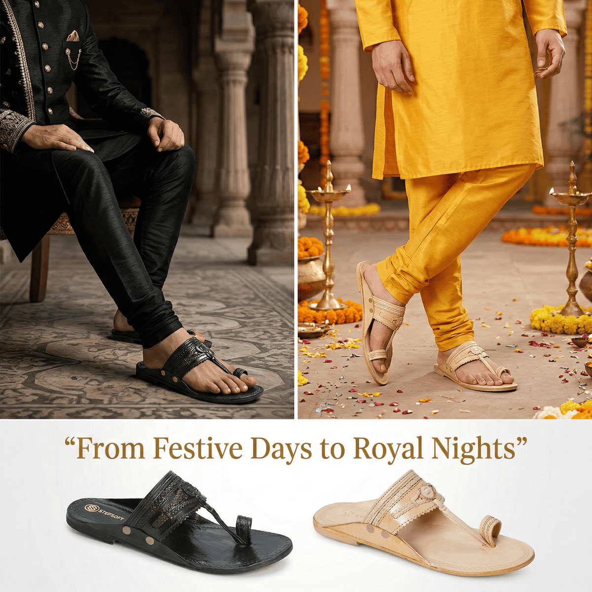Pure Leather Kolhapuri Chappals Men