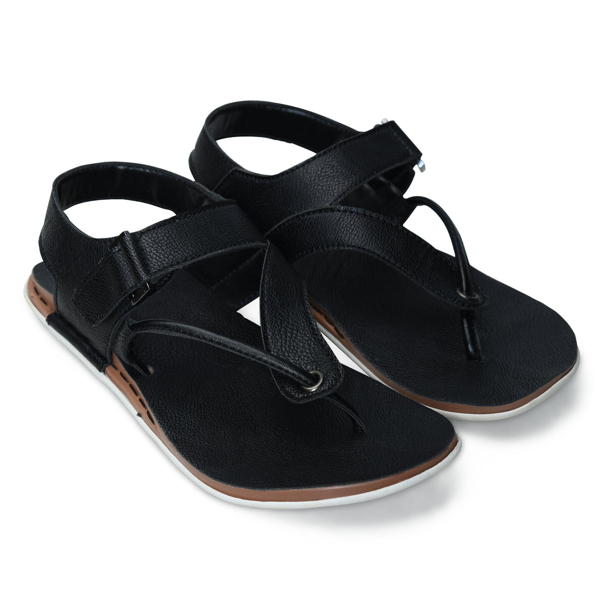 Faux Leather Sandals with Adjustable Backstrap