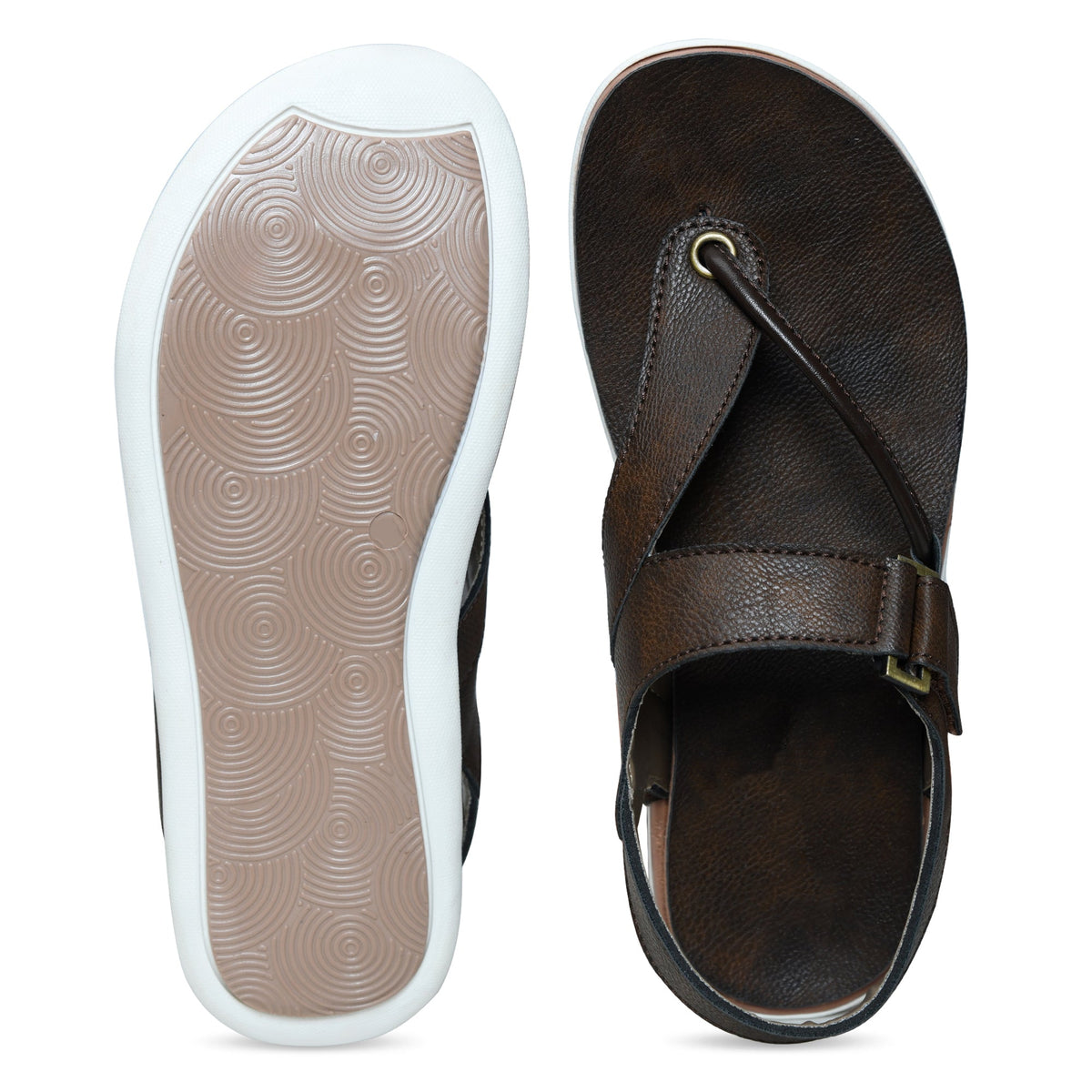 Faux Leather Sandals with Adjustable Backstrap