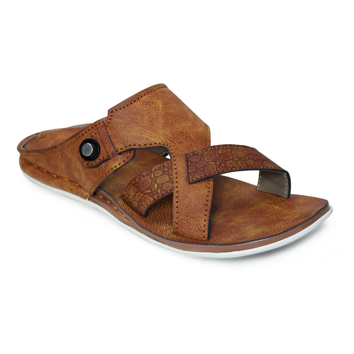 Faux Leather Slip-On Slippers for Men