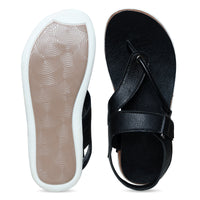 Faux Leather Sandals with Adjustable Backstrap