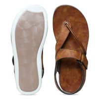 Faux Leather Sandals with Adjustable Backstrap
