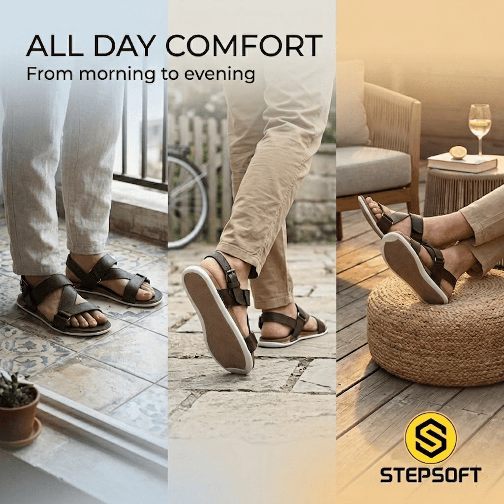 Cushioned Footbed Buckle Strap Sandals Men