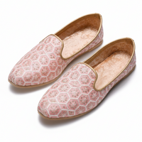 Peach Handcrafted Wedding Naagra Mojari