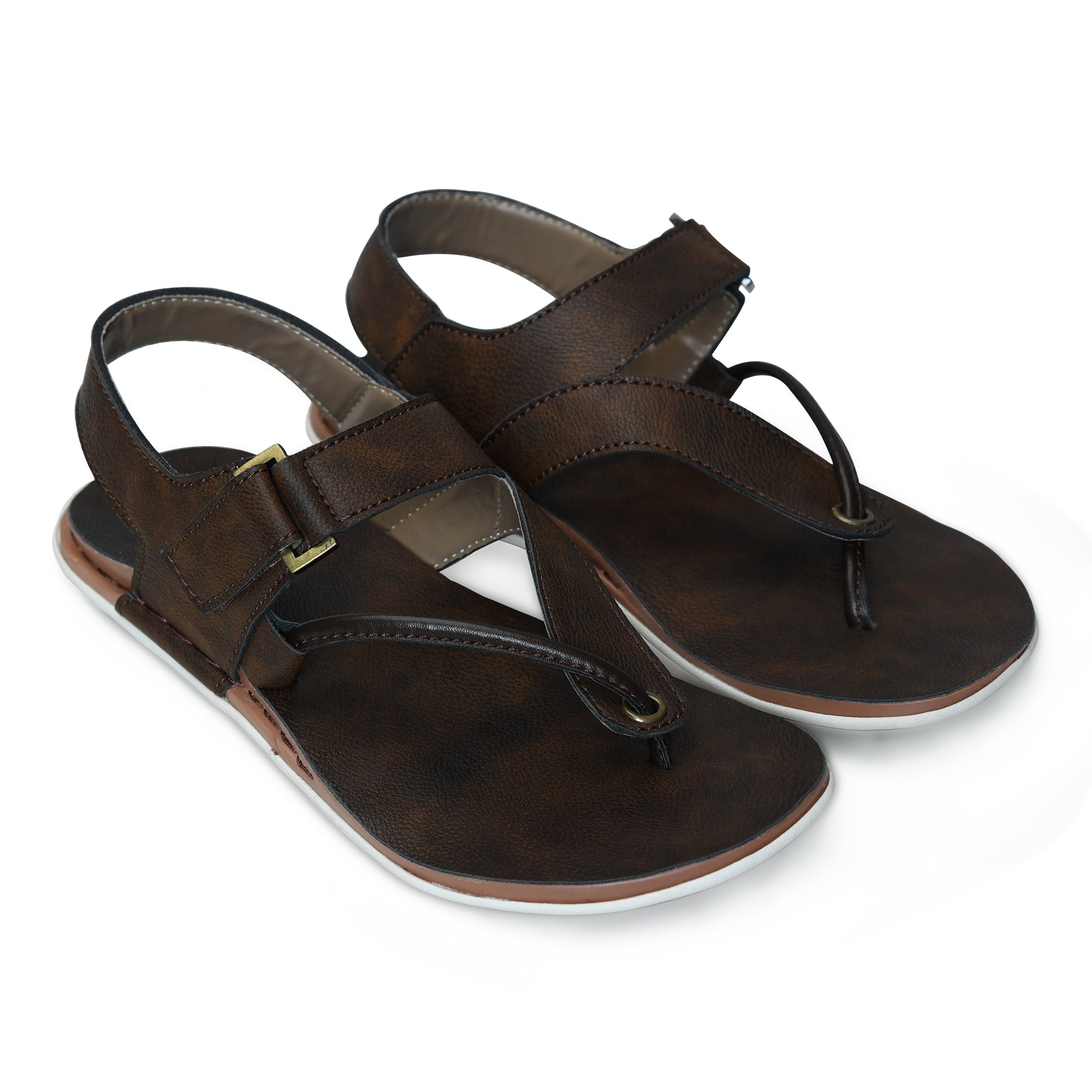 Faux Leather Sandals with Adjustable Backstrap