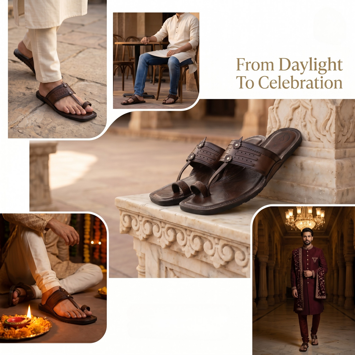 Cushioned Kolhapuri Toe Ring Slippers