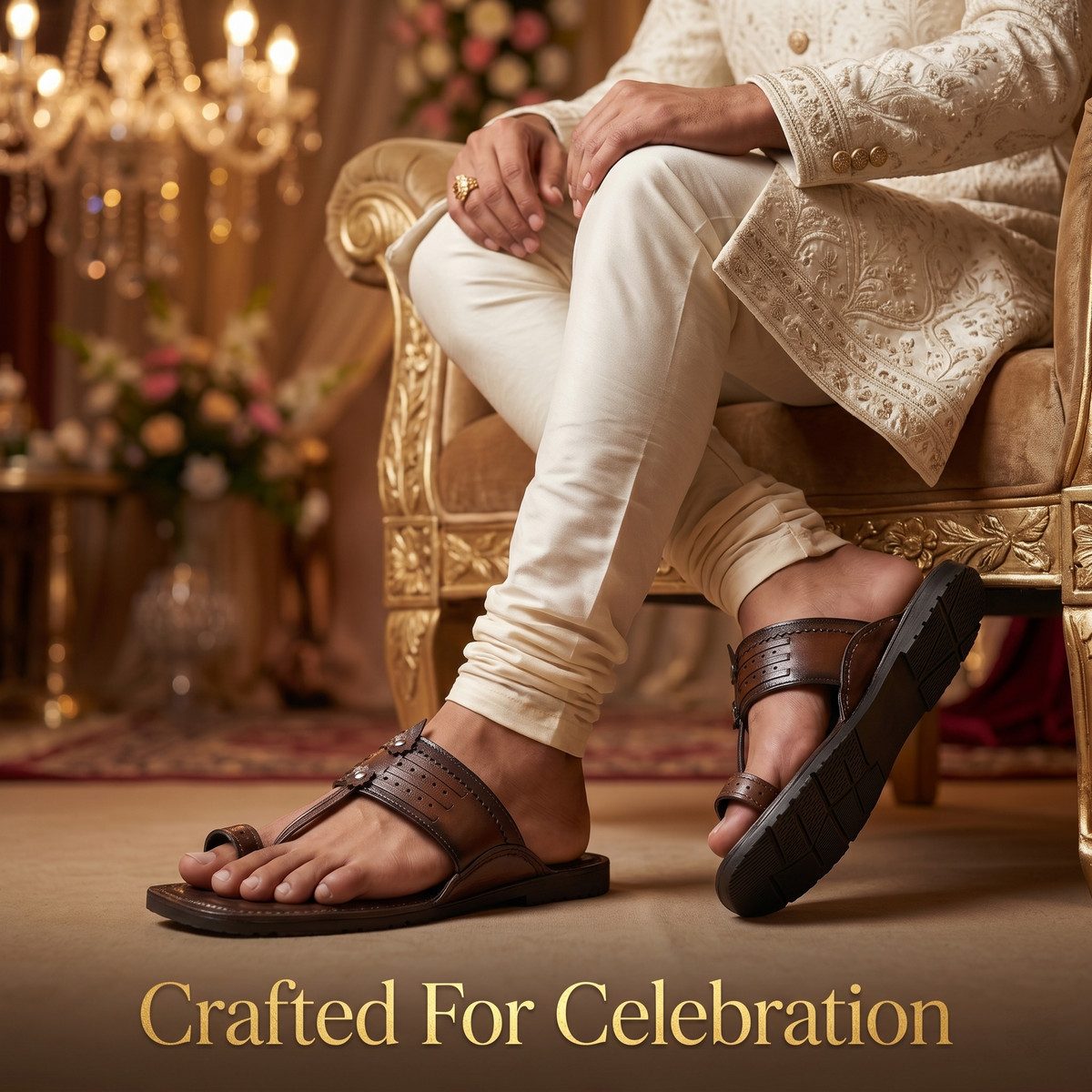 Cushioned Kolhapuri Toe Ring Slippers