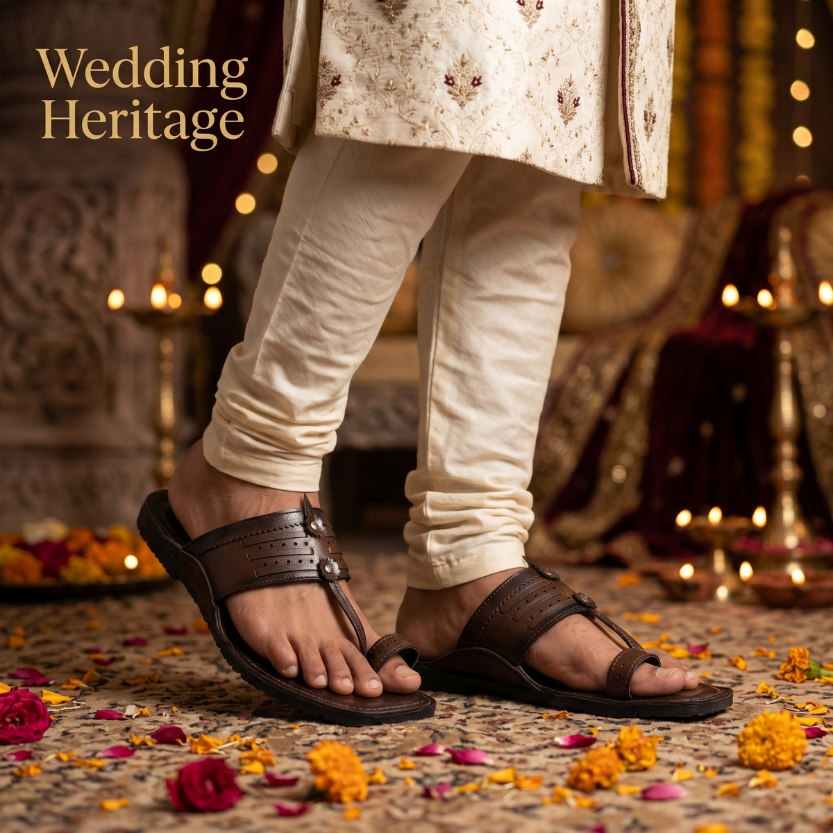 Cushioned Kolhapuri Toe Ring Slippers