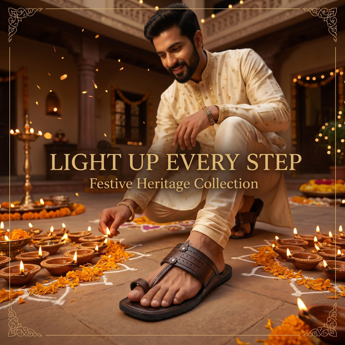 Cushioned Kolhapuri Toe Ring Slippers