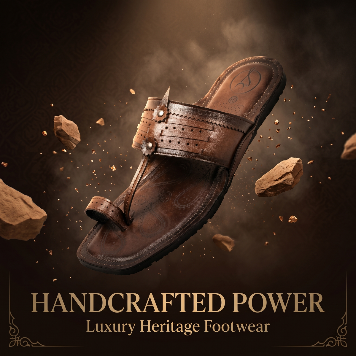 Cushioned Kolhapuri Toe Ring Slippers