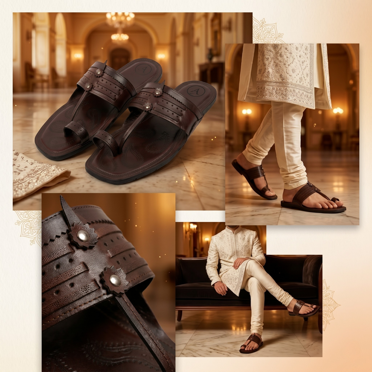 Cushioned Kolhapuri Toe Ring Slippers