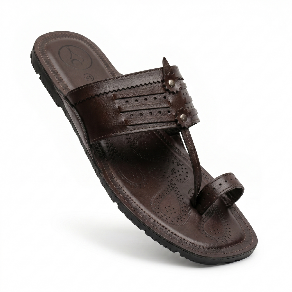 Cushioned Kolhapuri Toe Ring Slippers