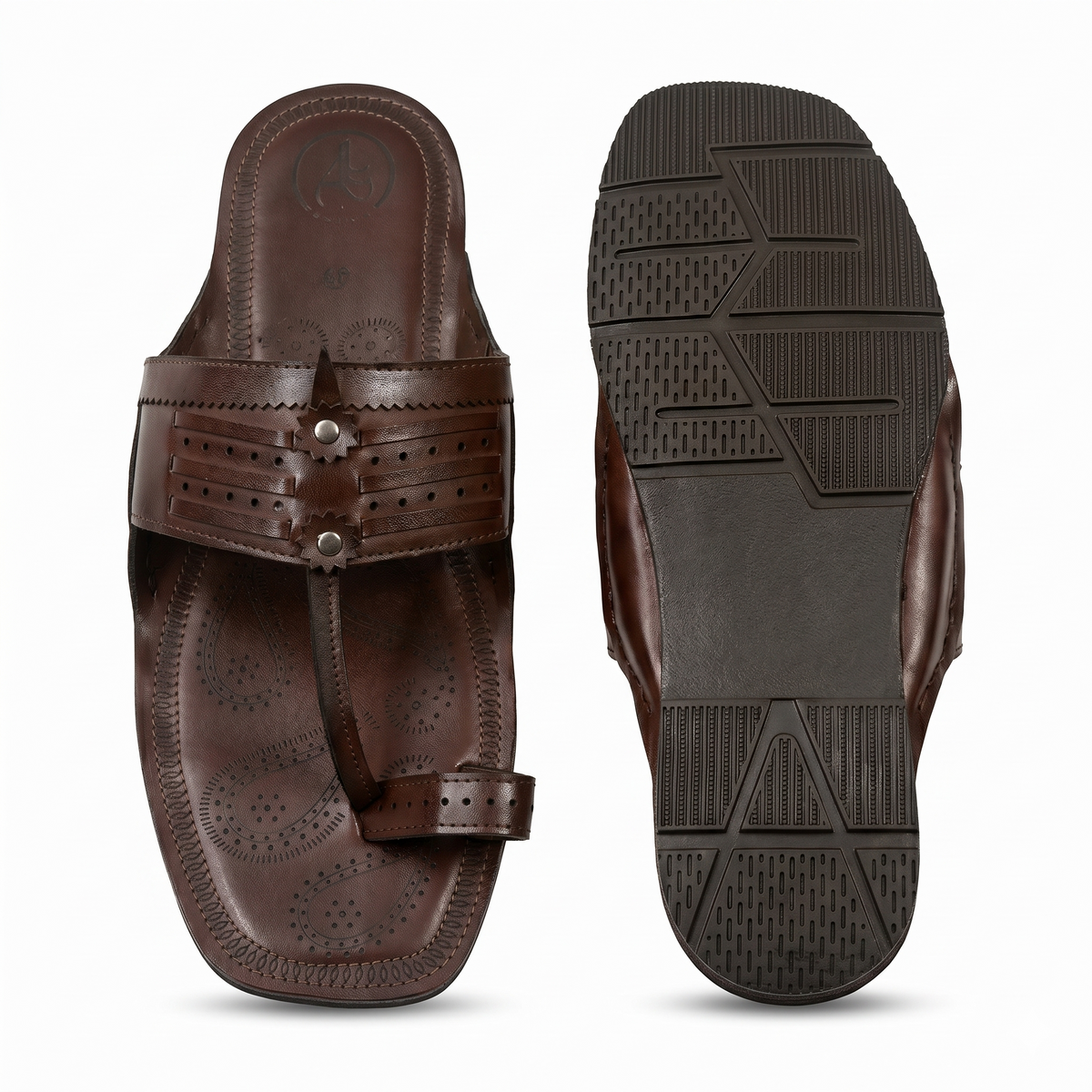 Cushioned Kolhapuri Toe Ring Slippers
