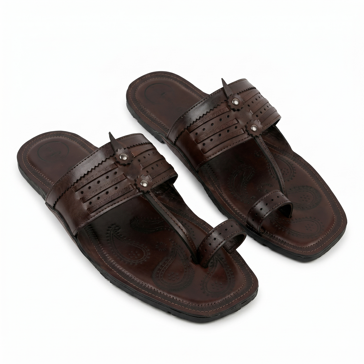 Cushioned Kolhapuri Toe Ring Slippers