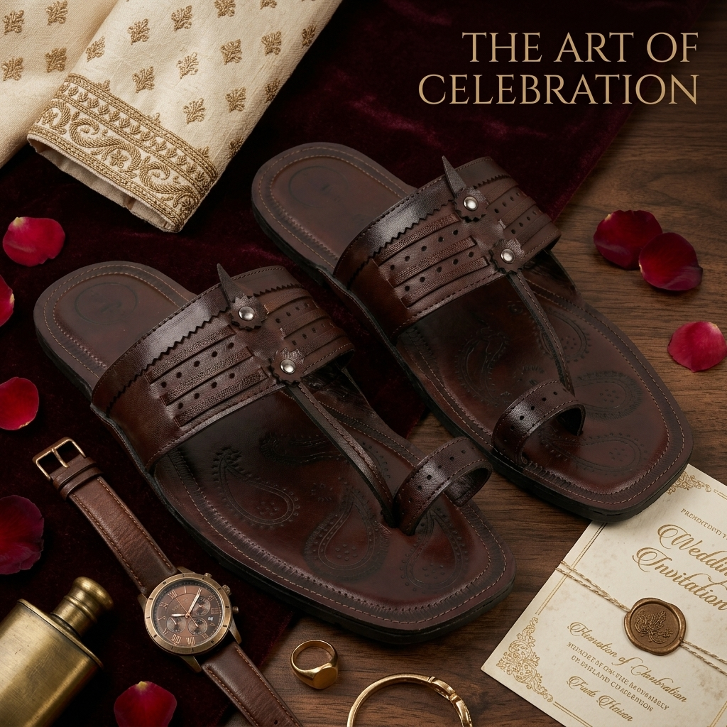 Cushioned Kolhapuri Toe Ring Slippers