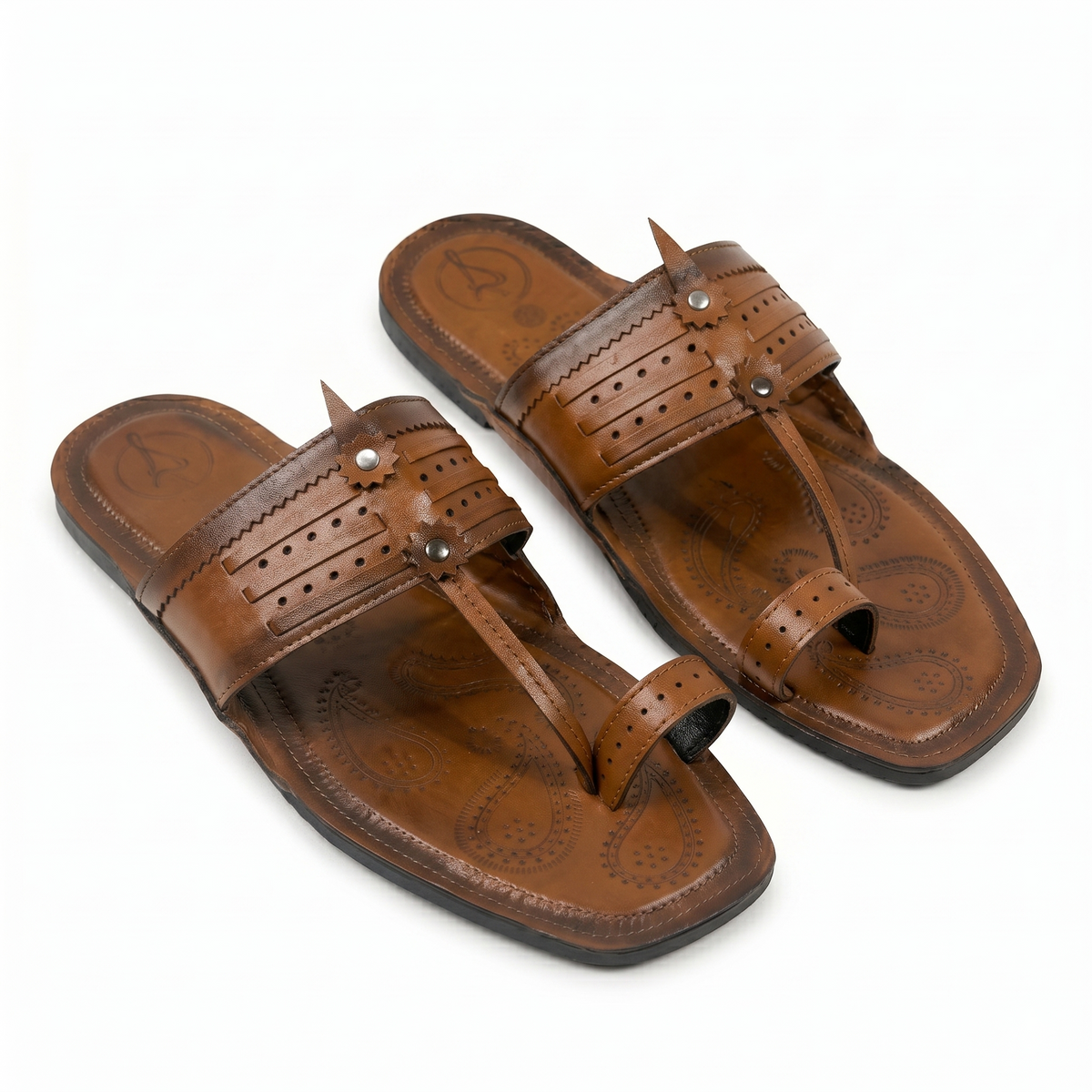 Cushioned Kolhapuri Toe Ring Slippers