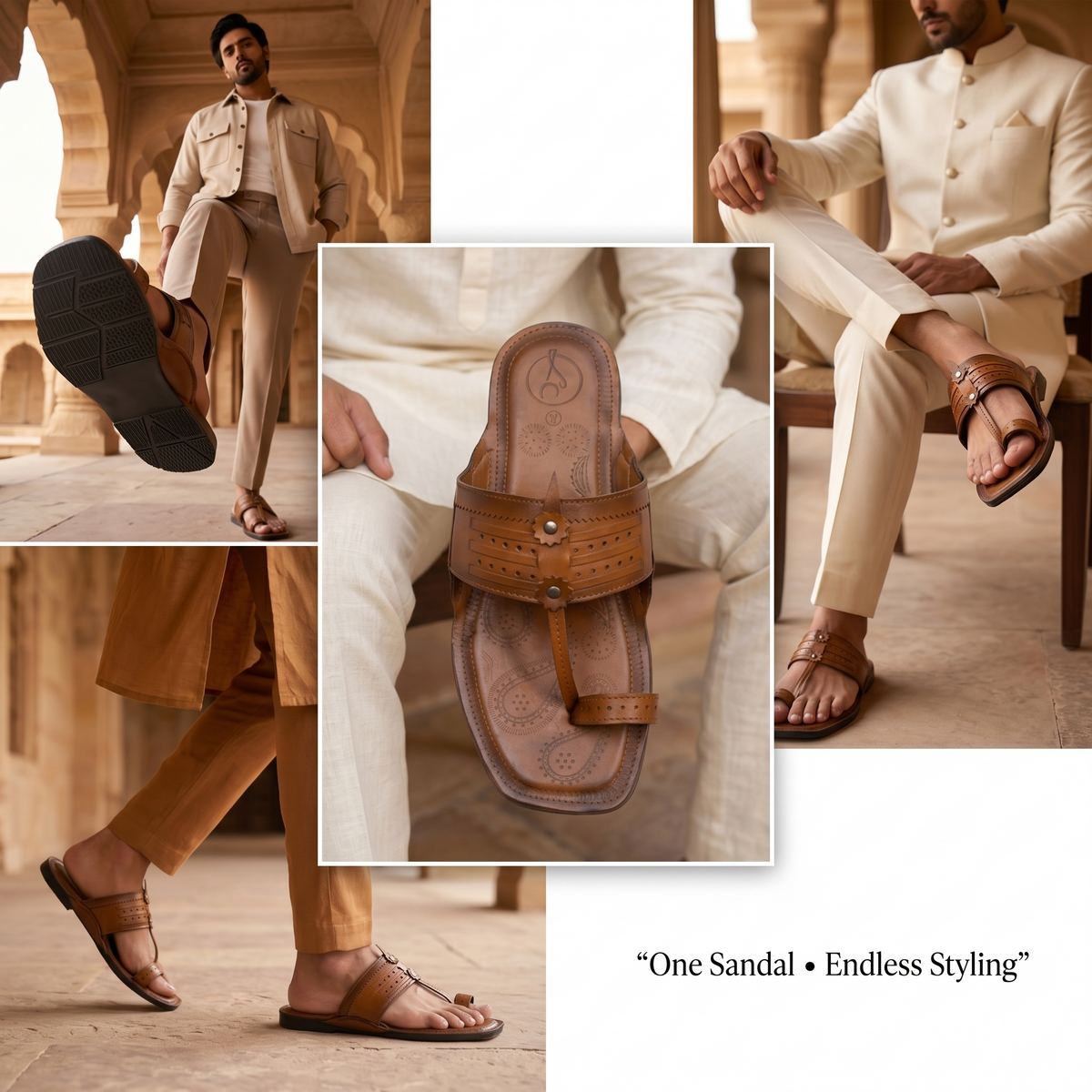 Cushioned Kolhapuri Toe Ring Slippers