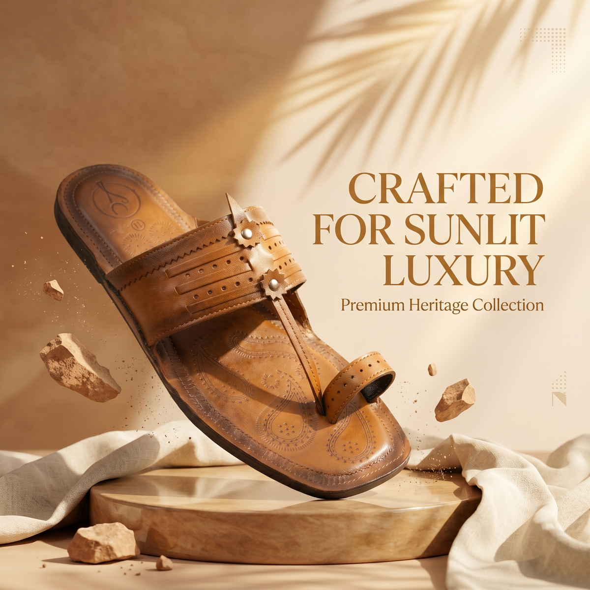Cushioned Kolhapuri Toe Ring Slippers