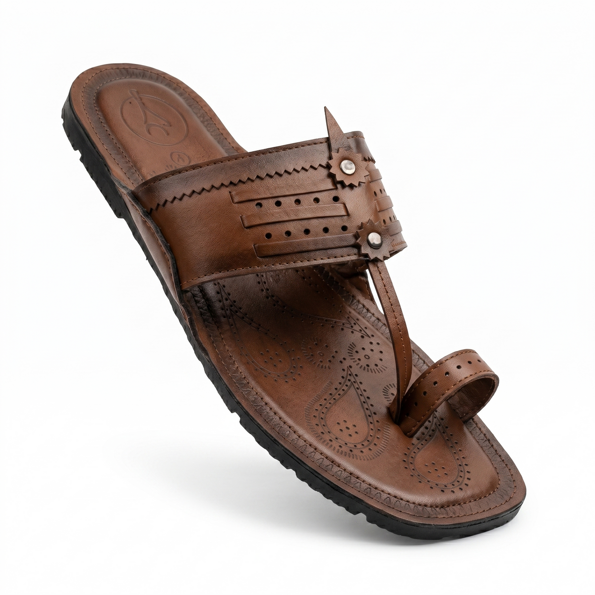 Cushioned Kolhapuri Toe Ring Slippers