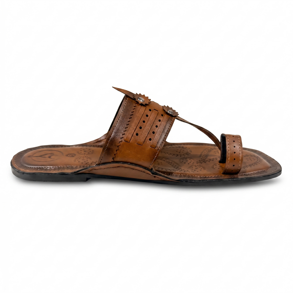 Cushioned Kolhapuri Toe Ring Slippers