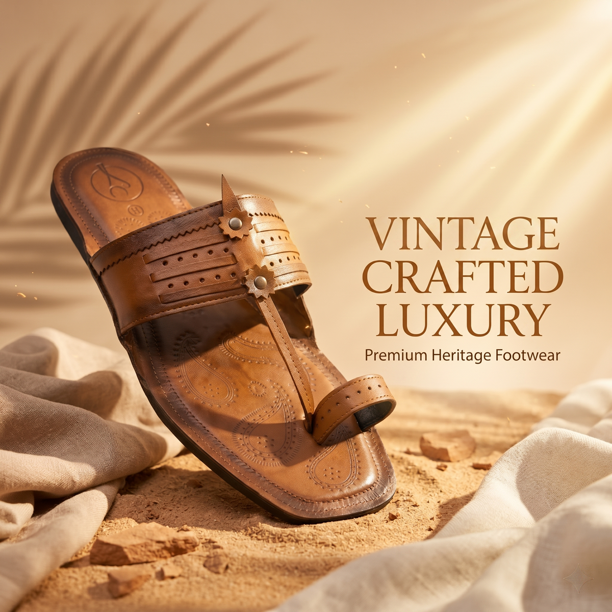 Cushioned Kolhapuri Toe Ring Slippers