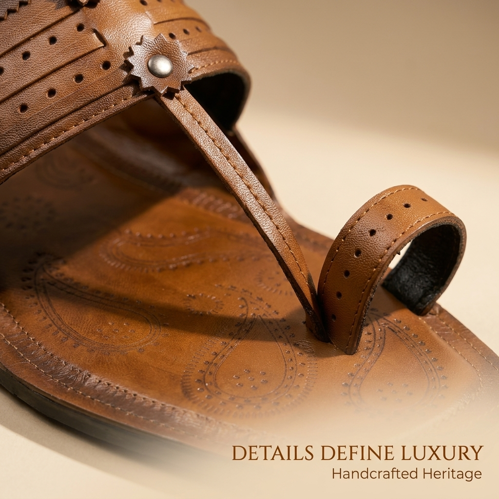Cushioned Kolhapuri Toe Ring Slippers