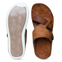 Faux Leather Slip-On Slippers for Men