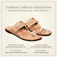 Embossed Pure Leather Kolhapuri Chappals