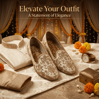 Gold Sequin Embroidered Wedding Mojari