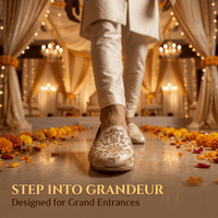 Gold Sequin Embroidered Wedding Mojari