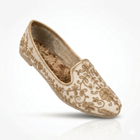Gold Sequin Embroidered Wedding Mojari