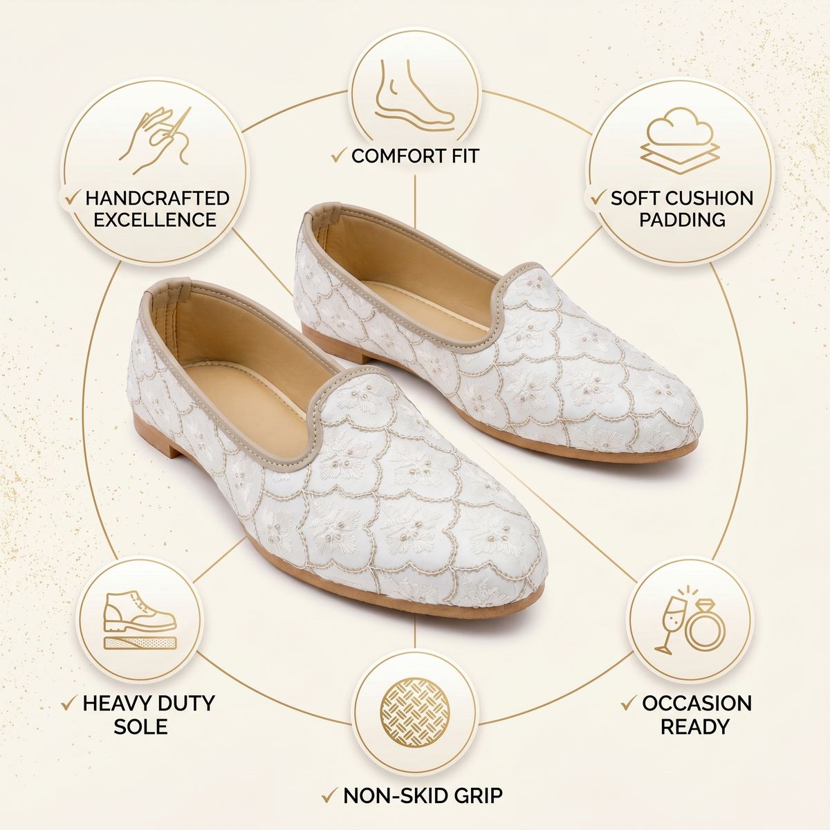 Textured Ethnic Wedding Jutti for Men