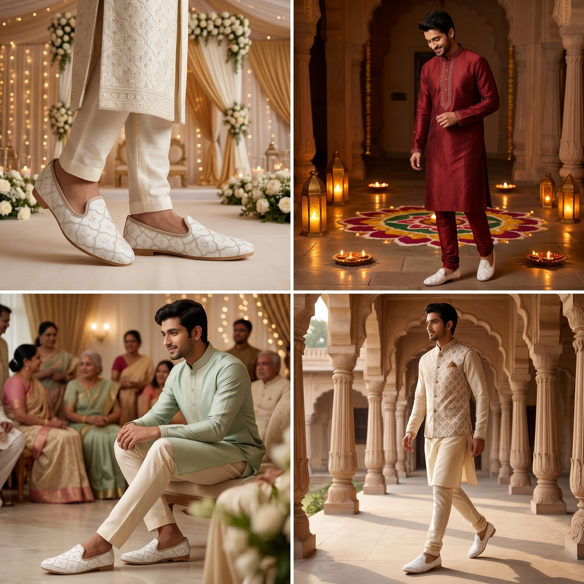 Textured Ethnic Wedding Jutti for Men