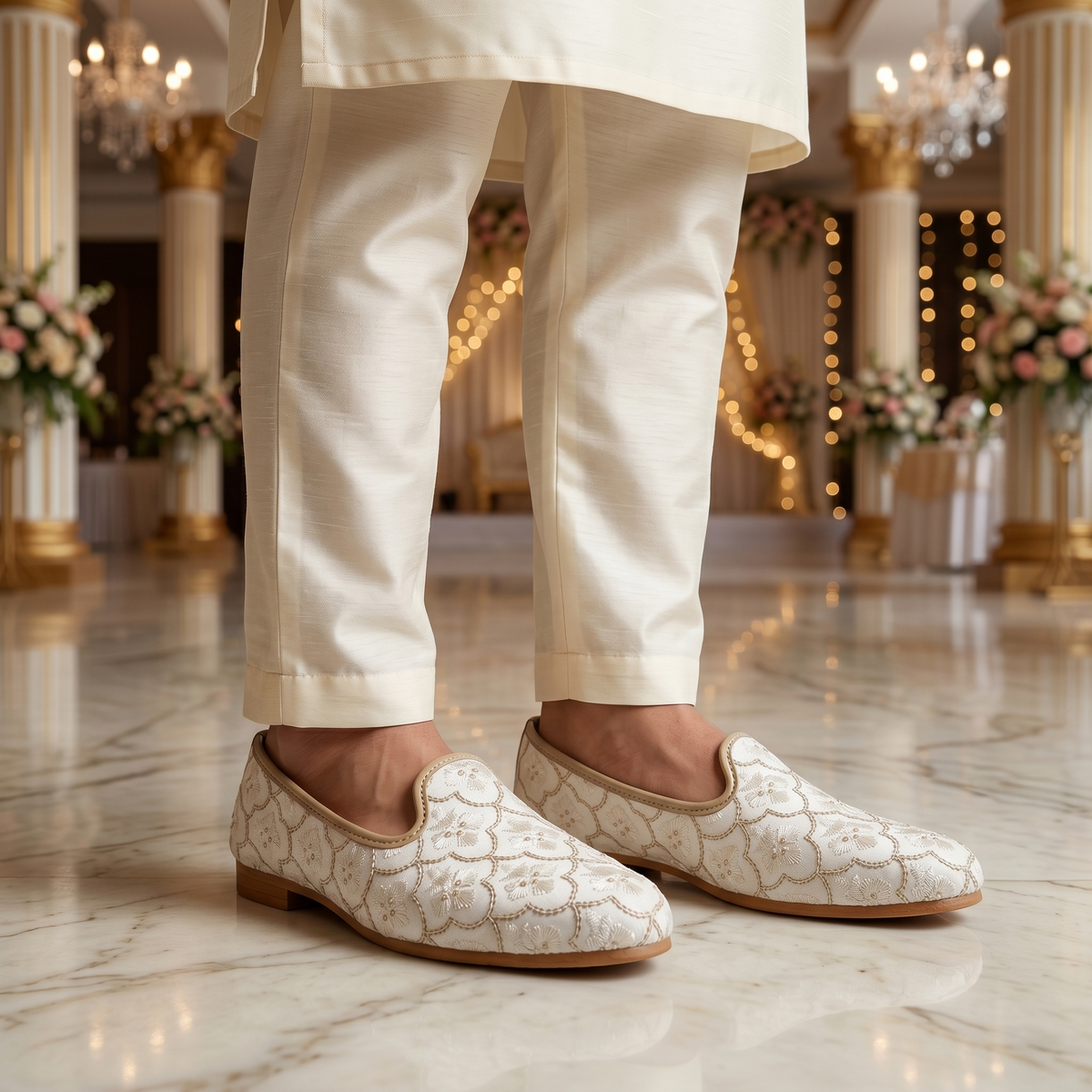 Textured Ethnic Wedding Jutti for Men