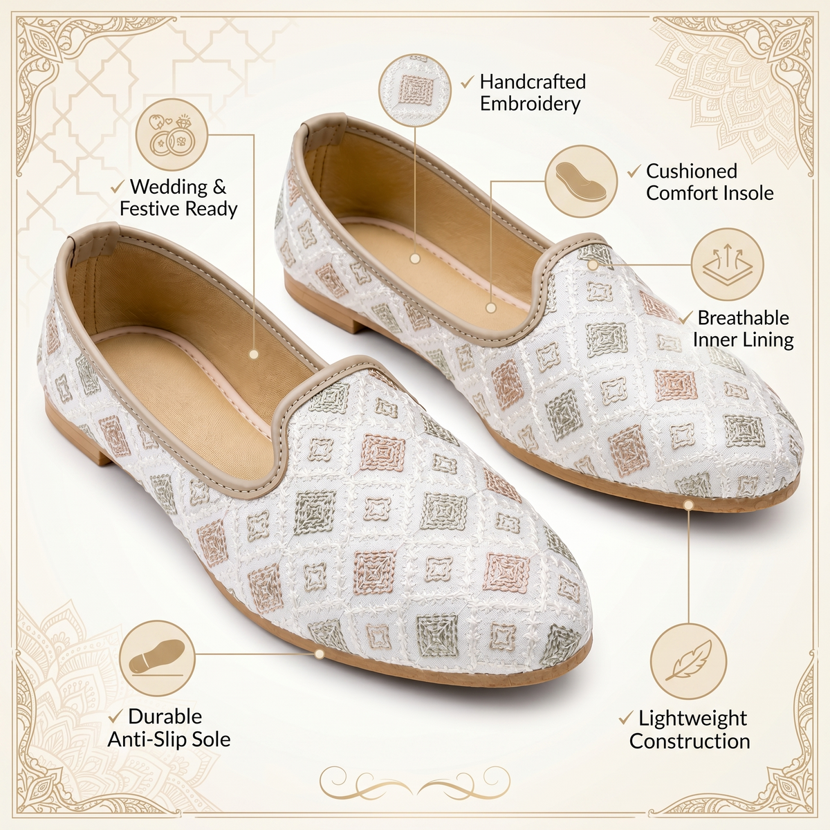 Embroidered Cushioned Comfort Nagra Juttis