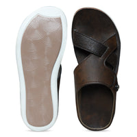 Faux Leather Slip-On Slippers for Men
