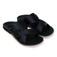 Faux Leather Slip-On Slippers for Men