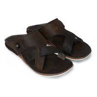 Faux Leather Slip-On Slippers for Men