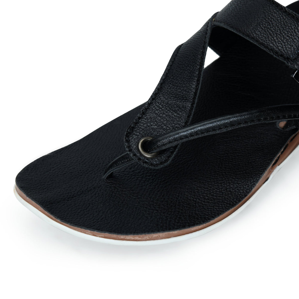 Faux Leather Sandals with Adjustable Backstrap