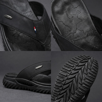 Men's Orthopedic Comfort Flip Flops | Arch Support | Premium Faux Leather | Cushioned Anti-Slip Slippers