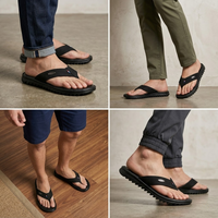 Men's Orthopedic Comfort Flip Flops | Arch Support | Premium Faux Leather | Cushioned Anti-Slip Slippers