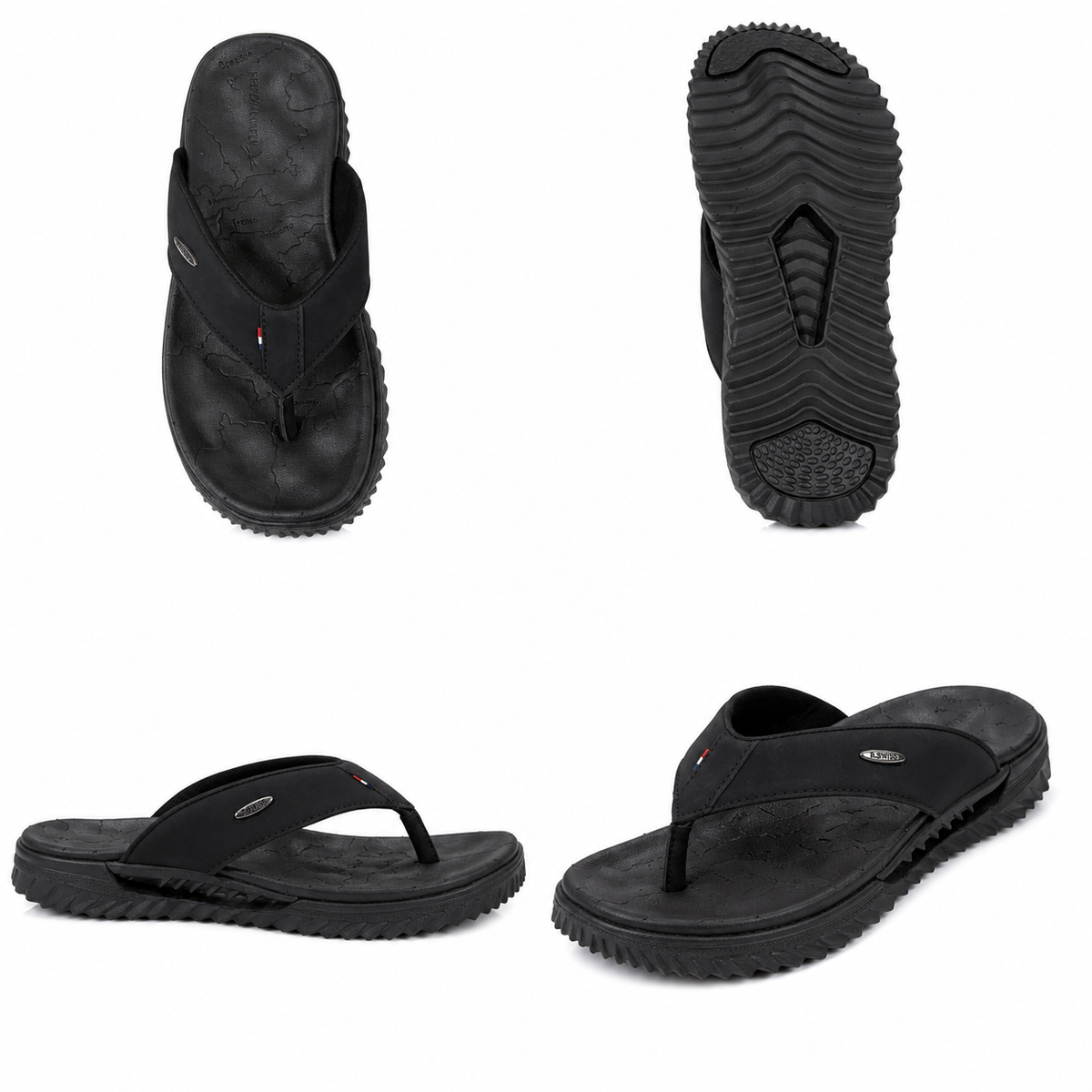 Men's Orthopedic Comfort Flip Flops | Arch Support | Premium Faux Leather | Cushioned Anti-Slip Slippers