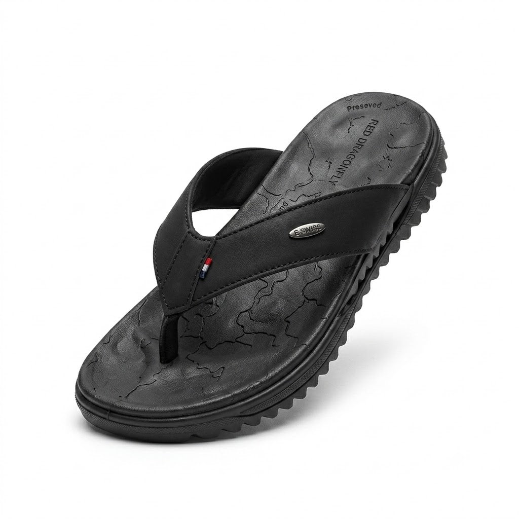 Men's Orthopedic Comfort Flip Flops | Arch Support | Premium Faux Leather | Cushioned Anti-Slip Slippers