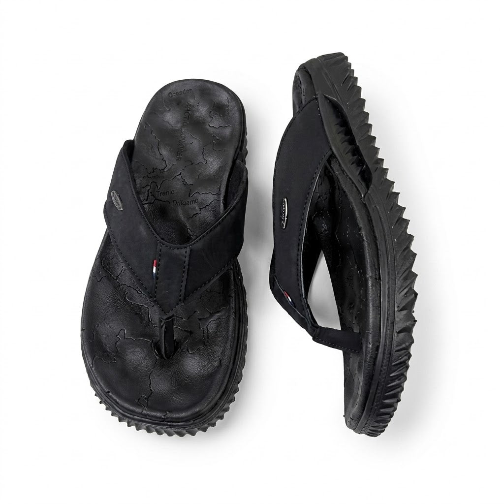 Men's Orthopedic Comfort Flip Flops | Arch Support | Premium Faux Leather | Cushioned Anti-Slip Slippers